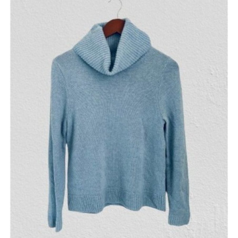 J.CREW Knitted Sweater Light Blue Cow-Neck Light Blue Wool Blend Size Small